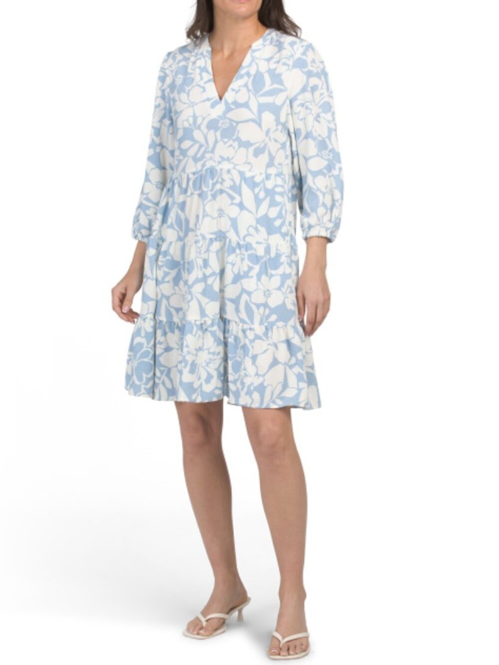 RUBY & REMI Bubble Sleeve Tiered Dress